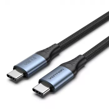 Vention USB4 Gen 3x2 USB-C į USB-C laidas 1 m, 5A, aliuminio lydinys, medvilninis pynimas