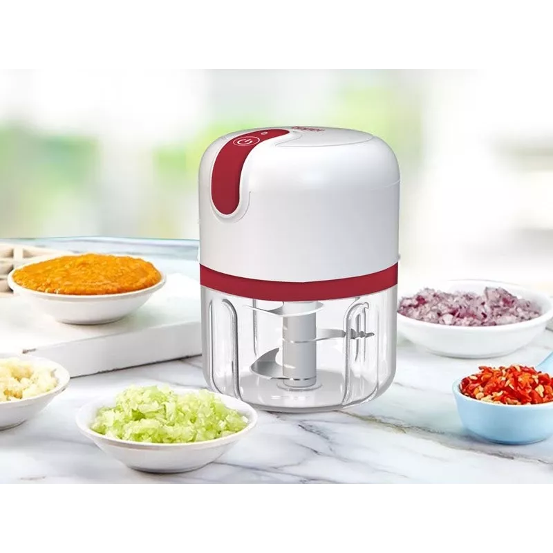 Beper P102ROB050 USB būdu kraunamas maisto smulkintuvas, 0,25 L, 30 W, baltas/raudonas