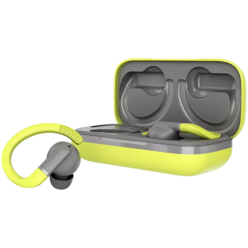 Ausinės CANYON OnRun 11 Sport (CNS-TWS11GR), TWS, Bluetooth 5.4, pilka/geltona