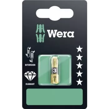 Wera antgalis PZD3, ilgis 25 mm, 1/4 inch šešiabriaunis C6,3, BiTorsion, deimantinis, kortelėje, 1 vnt., 855/1 BDC SB (05073338001)