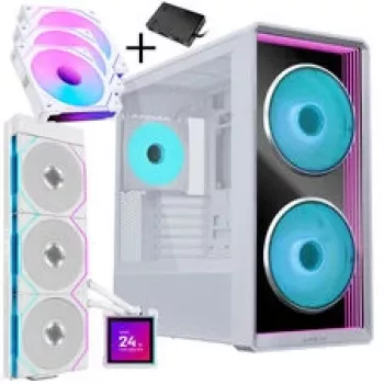 Lian Li LANCOOL 217 INF PC korpuso rinkinys + HydroShift II LCD-S 360TL AIO + 3x UNI FAN SL-INF 120 Reverse Blade ventiliatorius - Baltas