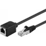 Wentronic Goobay CAT 5e prailginimo laidas F/UTP, juodas, 1 m - variniai laidininkai, RJ11 kištukas (8P8C) RJ11 lizdas (8P8C) (91886)