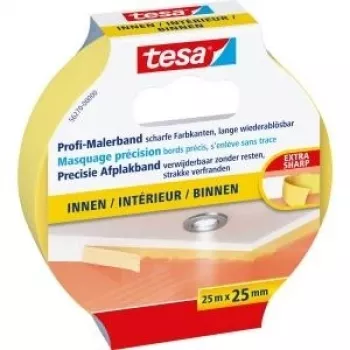 Dažytojo maskavimo juosta Tesa PRECISION INDOOR 25 mm x 25 m geltona