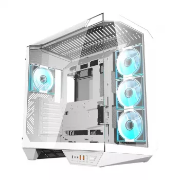 Darkflash DY470 kompiuterio korpusas (baltas) + 4 ventiliatoriai