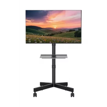Gembird TV grindinis stovas su ratukais (pakreipiamas) 32–55 col., VESA 100x100–400x400, maks. apkrova 30 kg, juodas