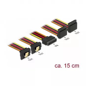 Vidinis maitinimo laidas DeLOCK 60153 0,15 m 4 x SATA 15 kontaktų