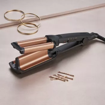 BaByliss Deep Waves garbanojimo lygintuvas, šiltai juodas, oranžinis, 98.4 cm (2.5 m)