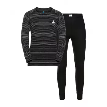 Odlo Set long ACTIVE WARM ECO SET vaikiškų apatinių drabužių komplektas, dydis 104 cm, juoda ir pilka