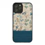 Dėklas iPhone 12 Pro Max man and wood – mėlyna gėlė juodame fone