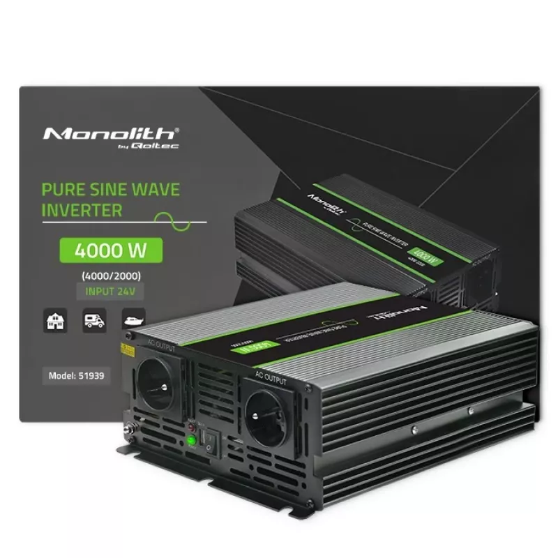 Qoltec Monolith keitiklis automobilinis 4000 W juodas