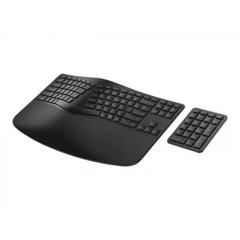 HP 960 ergonominė belaidė klaviatūra, pilno dydžio (100%), belaidė, RF Wireless + Bluetooth, membraninė, juoda