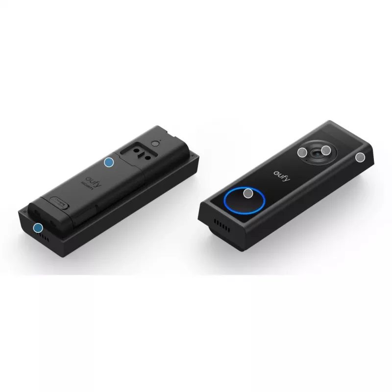 Vaizdo durų skambutis Eufy C31 2K su MicroSD palaikymu, 2560×1440, 6500 mAh, laidinis ir belaidis, juodas