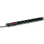 Maitinimo juosta DIGITUS DN-19 PDU-7S — 7 lizdų, 230 V, 0,48 m laidas