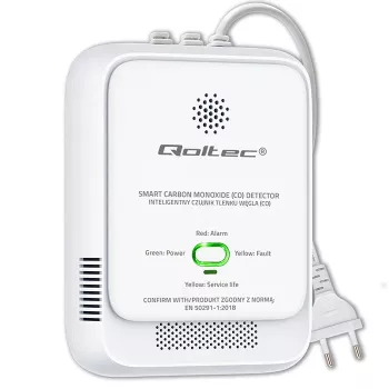 Anglies monoksido detektorius QOLTEC 52576 – CO jutiklis, 85 dB aliarmas