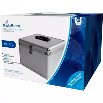 MEDIARANGE BOX76 – Dėžė diskams – 300 diskų – sidabrinė – vilna – plastikas – mediena – 120 mm – aliuminis