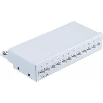 Patch Panel 1U ShiverPeaks BS75077 RJ-45 Cat6a Pilkas Metalinis