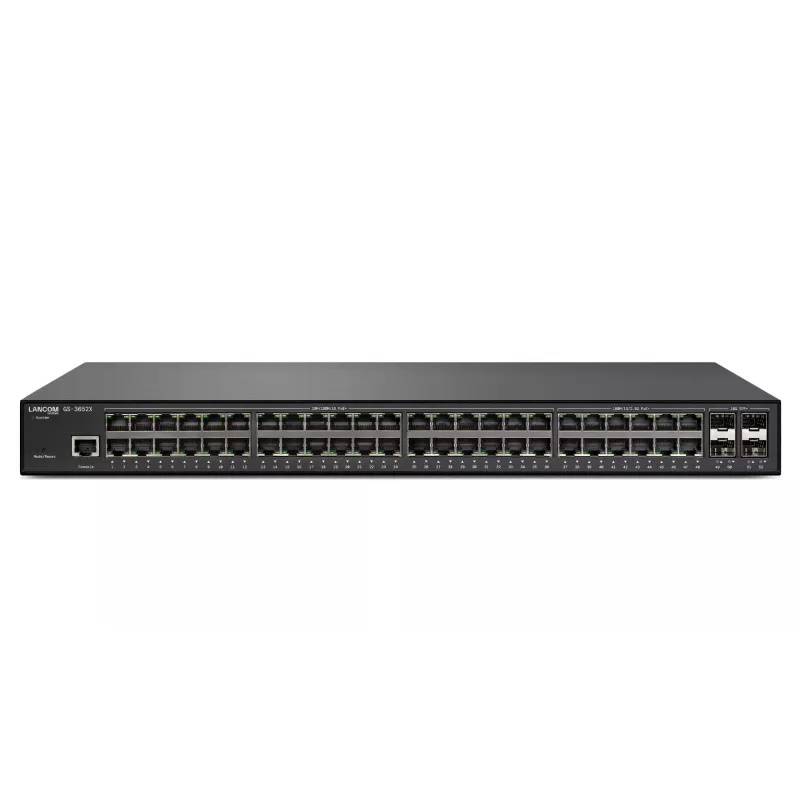 LANCOM GS-3628XUP valdomas L3 jungiklis, 48x 2.5G Ethernet, PoE, 1U montavimui į stelažą