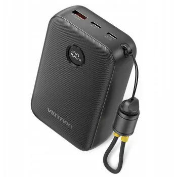 Nešiojamas įkroviklis Vention FKBB0-C 20000mAh power bank, 1x USB-A + 2x USB-C, Juoda