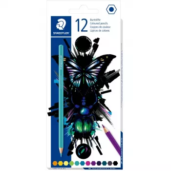 Spalvotų pieštukų rinkinys Staedtler 146 C12 E1 — įvairiaspalvis, 12 vnt., minkštas švinas