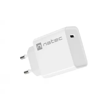 Vidinis USB-C greitasis įkroviklis NATEC RIBERA 12V 20W Quick Charge 3.0 Baltas