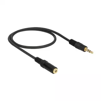 Audio kabelis 3,5 mm M-F DeLOCK 83762 0,5 m Juoda