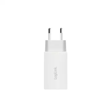 Dvigubas USB-C lizdo adapteris 65 W, 2xUSB-C, baltas