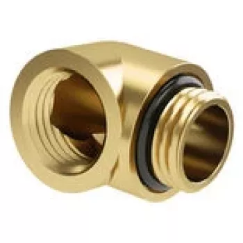 Barrow adapter 90° G1/4 vyriškas į G1/4 moteriškas TDWT90-B01 GO Gold