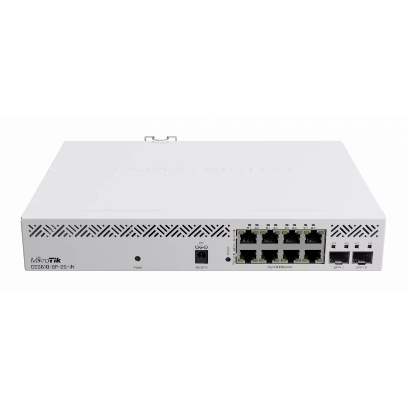 Valdomas jungiklis MikroTik CSS610-8P-2S+IN, 8 prievadai Gigabit Ethernet PoE