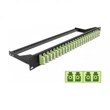 DeLOCK 43404 skydinė plokštė 1U Skaidulinė optika LC Žalia Montavimui į stovą