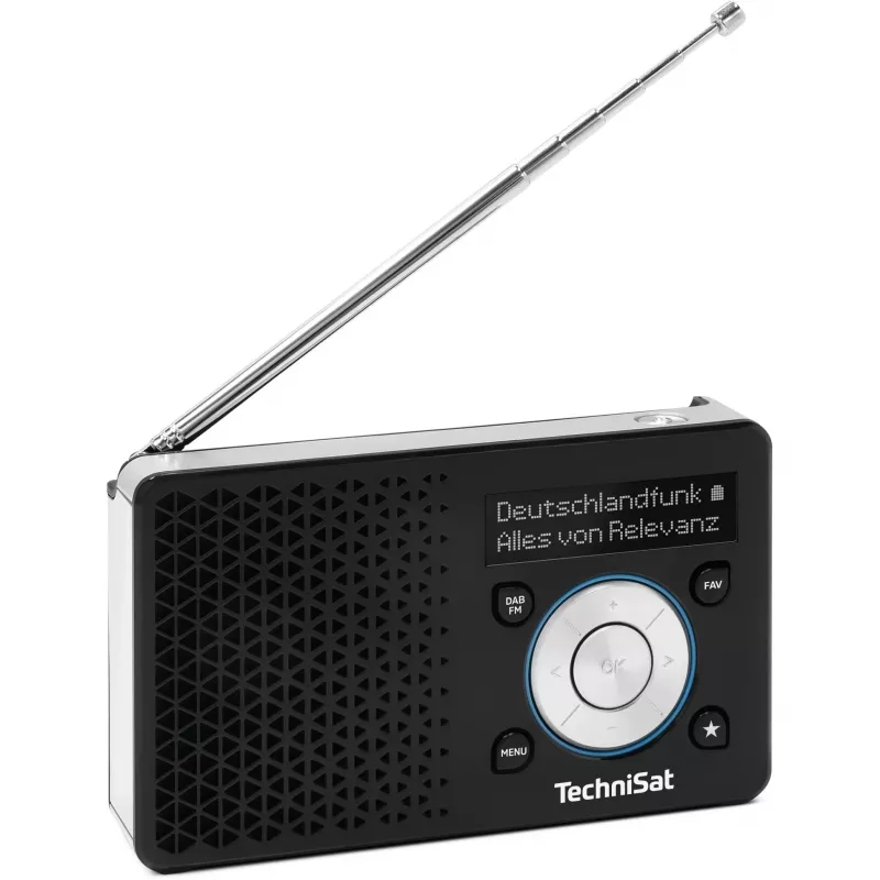 Nešiojamas radijo imtuvas TECHNISAT DIGITRADIO 1 A – DAB+/FM, OLED ekranas, USB-C, 3,5 mm ausinės, 1 W, juodas/sidabrinis