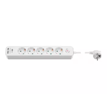 Goobay 5-ių lizdų ilgintuvas su jungikliu ir USB prievadais