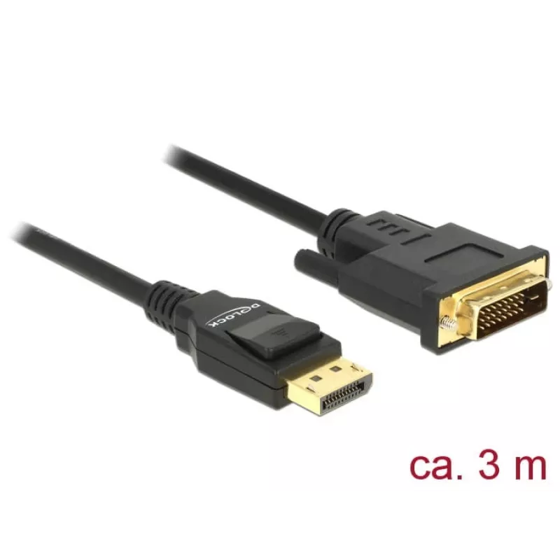 Vaizdo kabelio adapteris DeLOCK 85314, DisplayPort – DVI-D, 3 m
