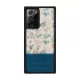Dėklas Samsung Galaxy Note 20 Ultra iš medžio ir polikarbonato – mėlyna gėlė juodame fone