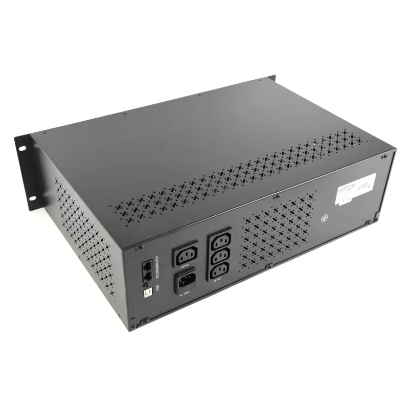 Gembird 19 inch 3.4U 1500VA UPS, 4x IEC 230V išėjimai, IEC14 įėjimas, RJ11, USB, LCD, Line-Interactive 1.5 kVA / 900 W