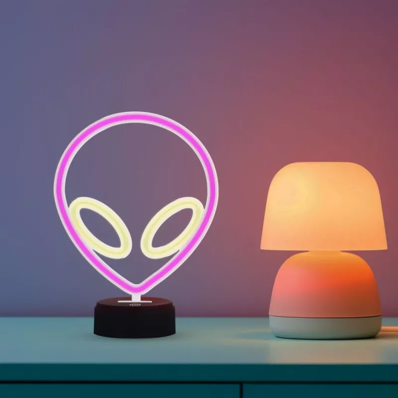 Stalinė lempa MANTA SNL86PK Style Neon Lights UFO Pink – dekoratyvinė neoninė rožinė lempa