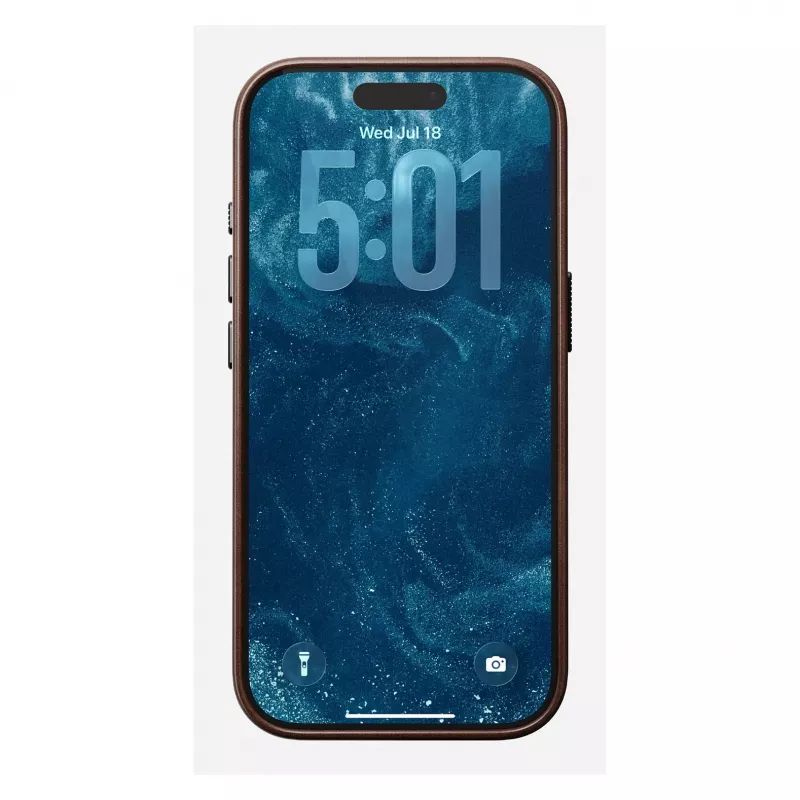 Nomad Traditional Leather Case dėklas iPhone 17 Pro, oda, mikropluoštas, tinka 6,3 colio (16 cm) ekranui, ruda