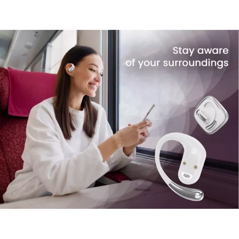 Gembird OWS-01-W atviro tipo Bluetooth TWS ausinės, baltos spalvos