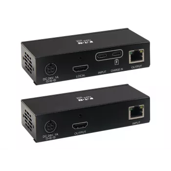 Eaton Tripp Lite Series USB-C į HDMI per Cat6 prailginimo rinkinys su KVM palaikymu, 4K 60Hz, 4:4:4, siųstuvas/imtuvas, USB, PoC, HDCP 2.2, iki 70 m, TAA