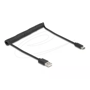 DeLOCK USB 2.0 kabelis USB A – USB C, 0,75 m, juodas, 90368