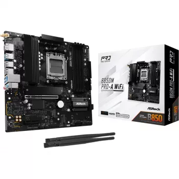 Motininė plokštė ASRock B850M Pro-A WiFi micro ATX – AMD B850, Socket AM5, DDR5, 4x DIMM, 256GB, Wi‑Fi, 2.5Gb LAN