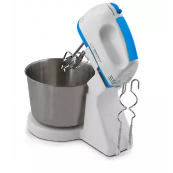 Stacionarus maišytuvas ESPERANZA EKM019WB — 150 W, 2,5 L dubuo, 7 greičių, tešlos kabliukai, dvigubas plaktuvas, baltas