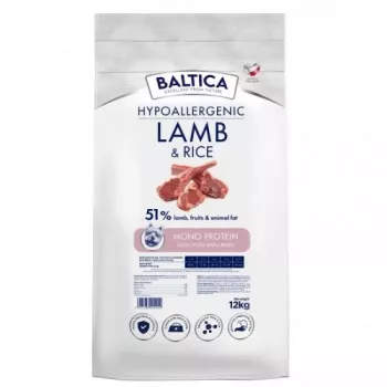 BALTICA Nutraceutic Hypoalergeninis S Ėriena su ryžiais - sausas šunų maistas - 12kg