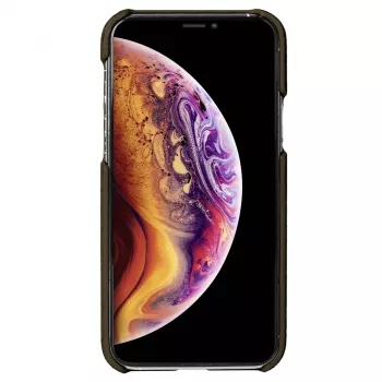 Telefono dėklas Krusell Birka Apple iPhone 11 Pro Max, tamsiai ruda, natūralaus kamščio ir odos stiliaus apsauginis dangtelis
