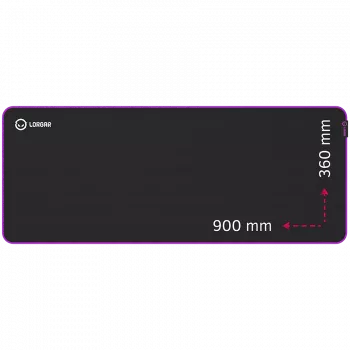 Lorgar Main 319, žaidimų pelės kilimėlis, didelio greičio paviršius, violetinis neslystantis gumos pagrindas, dydis: 900 mm x 360 mm x 3 mm, svoris 0,6 kg