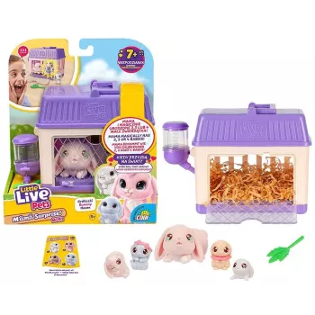 Interaktyvus žaislas Cobi Little Live Pets Mama Surprise Mini Bunny MO-26625, maža interaktyvi figūrėlė