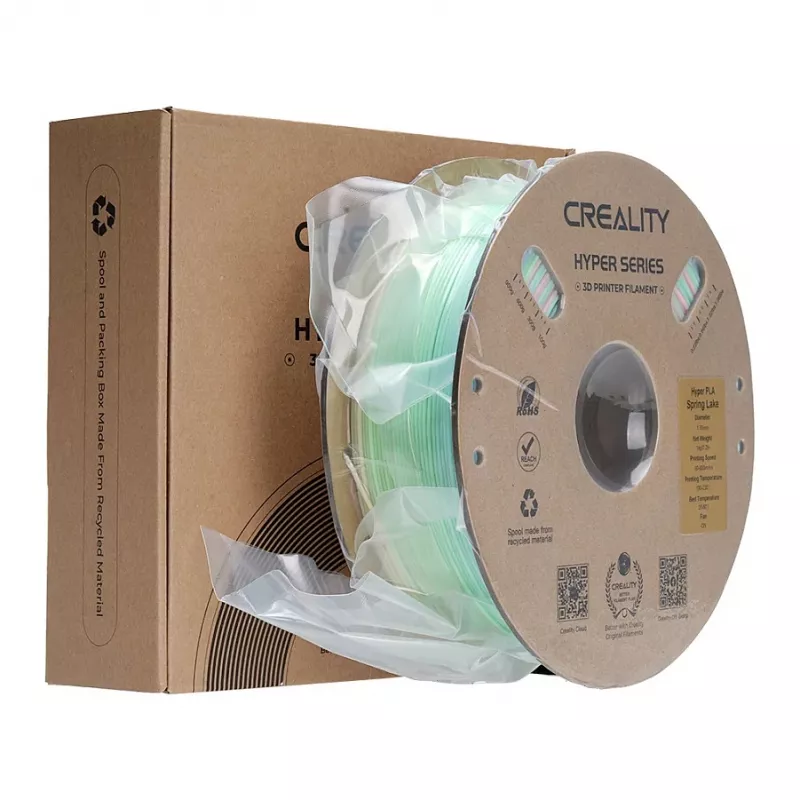 3D spausdinimo filamentas Creality PLA 1,75 mm, 1 kg — Mėlyna/Žalia/Rausva (Creality 3301010424)