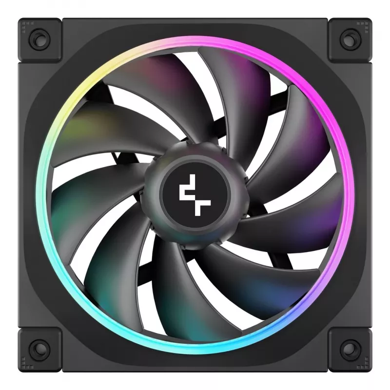 120 mm ventiliatorius DeepCool FL12 3-in-1 juodas, 120×25 mm, 2150 RPM, Fluid Dynamic Bearing, PWM, 55 CFM, 32 dB, 3 vnt. pakuotė