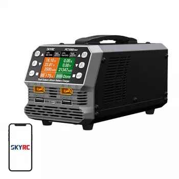 SkyRC PC1080neo dviejų kanalų ličio baterijų kroviklis