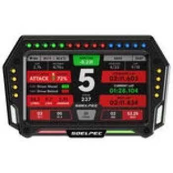 Lenktyninis ekranas Spectrum SOELPEC XR-5 – automobilio prietaisų skydelio ekranas motorsporto telemetrijai ir ratų laikams