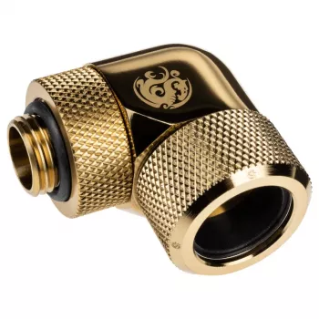 Bitspower BP-TBE90RMLA16 Advanced Multi-Link adapteris 90°, G1/4 col. išorinis sriegis – 16 mm išorinio skersmens kietasis vamzdis, pasukamas, žalvarinis